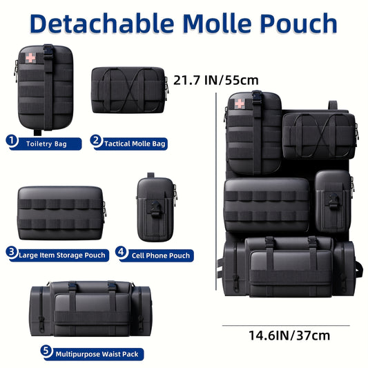 5 Pockets Bags Molle Nylon Tactical Front Car Seat Organiser Seat Back Storage Bag Basket Protector for All Vehicles, Fits for Jeep, Truck, SUV, Etc Accessories Car Accessories for Women Car Accessories Interior for Men