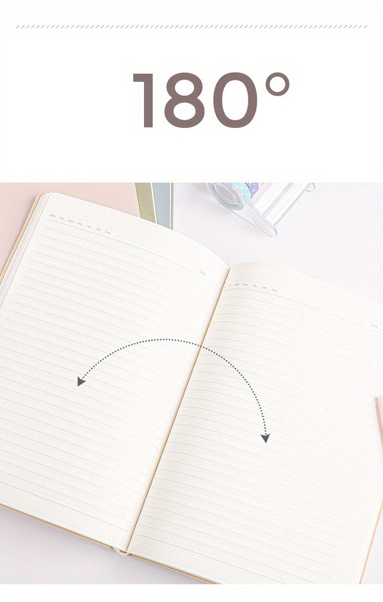 1pc 82 Sheets A5 Rainbow Border Notebook - Hardcover Executive Diary for College Ruled Writing, Thick Paper, School & Office Essential for Work, Study and Personal Use - Best Quality Stationery for Classroom and Office Suppli