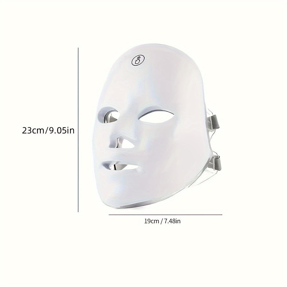 7-Color LED Facial Mask For Home Beauty Device, One-Button Operation With Adjustable Colors, Skin Care Device For Home Use