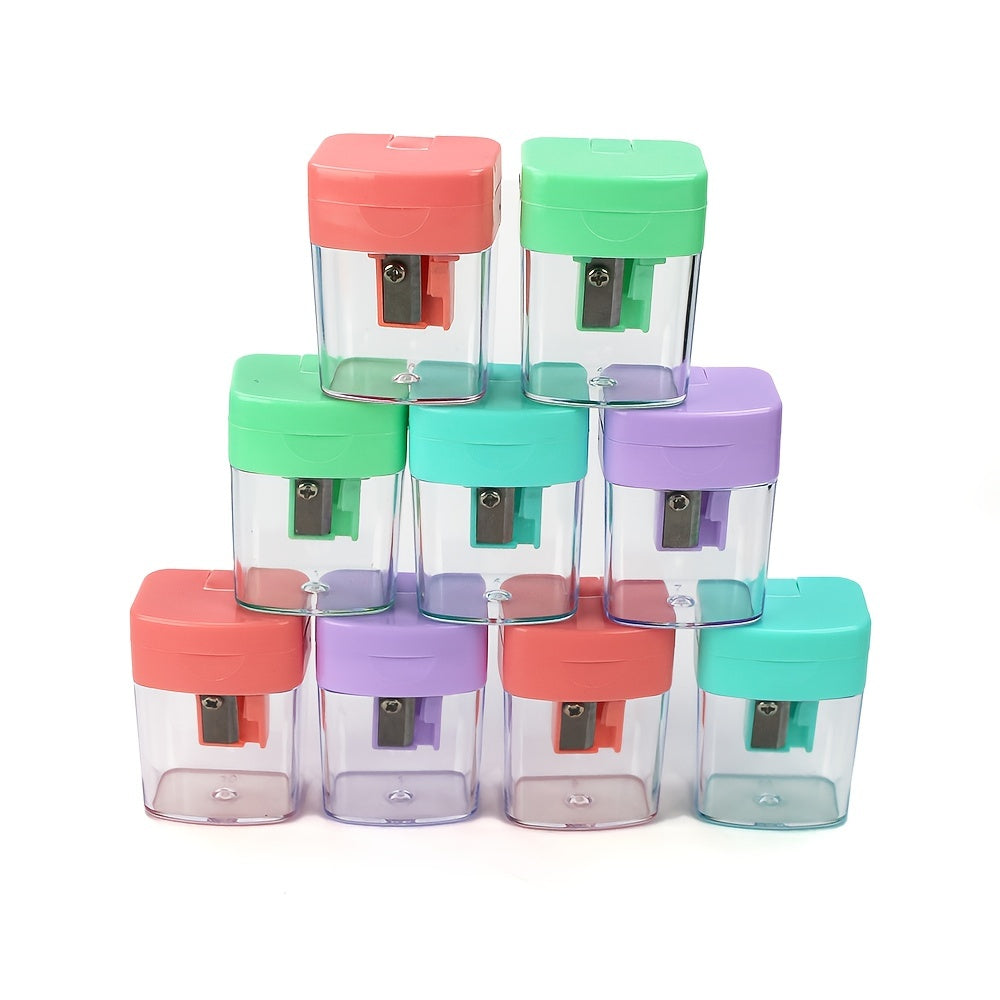 9pcs Vibrant Mixed Macaron Color Single Hole High-Grade Student Pencil Sharpeners - Sharpens Easily, Durable, and Long-Lasting - Perfect for School, Office, and Art Supplies