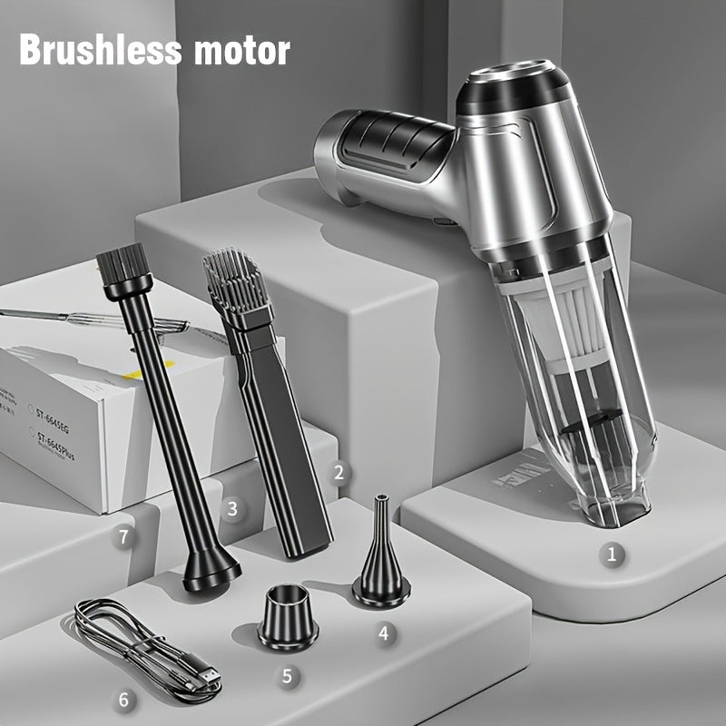 12000PA Strong Suction Car Vacuum Cleaner, Wireless Handheld Cleaning Machine, Small Car Accessories, Household Car Appliances