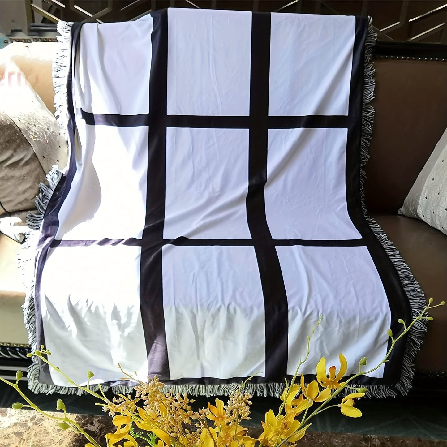 Personalized Sublimation Throw Blanket - Customizable 9/15/20 Panels, 40x60 Inches - Perfect Gift for Christmas, Halloween, Thanksgiving Day