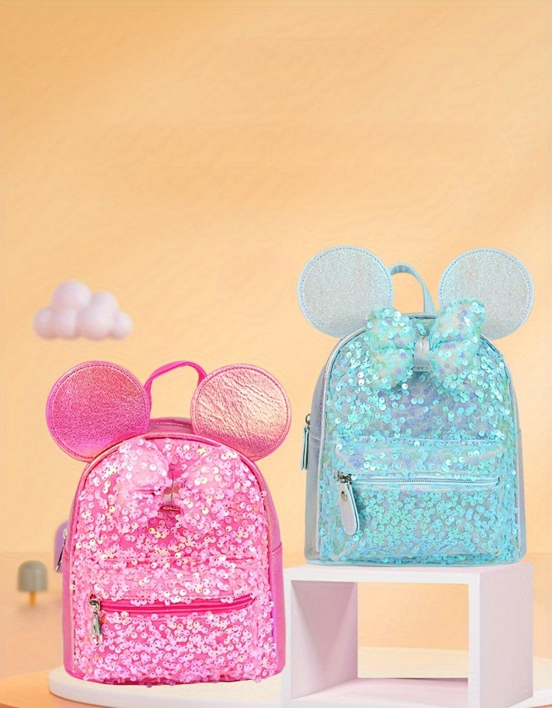 1pc Colorful Sequin Bow Backpack - Attractive Cute Backpack for Gift, Ideal Choice for School, Travel, and Daily Use
