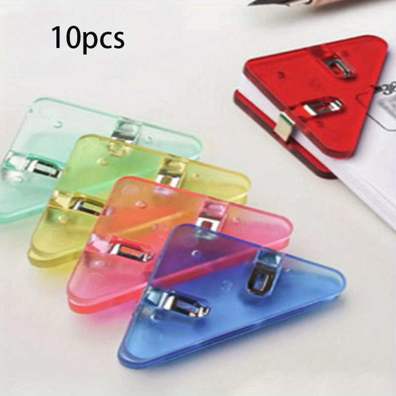 Metal Triangle File Edge Clip - 10PCS Multiple Colour - Firm Office School Supplies