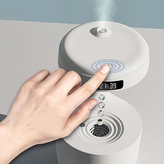 Anti Gravity Humidifier with LED Clock Display, Ultrasonic Water Drip Humidifier, Cool Mist Aromatherapy Diffuser, Floating Water Droplet Humidifier, Rain Cloud Diffuser, Levitating Water Drop