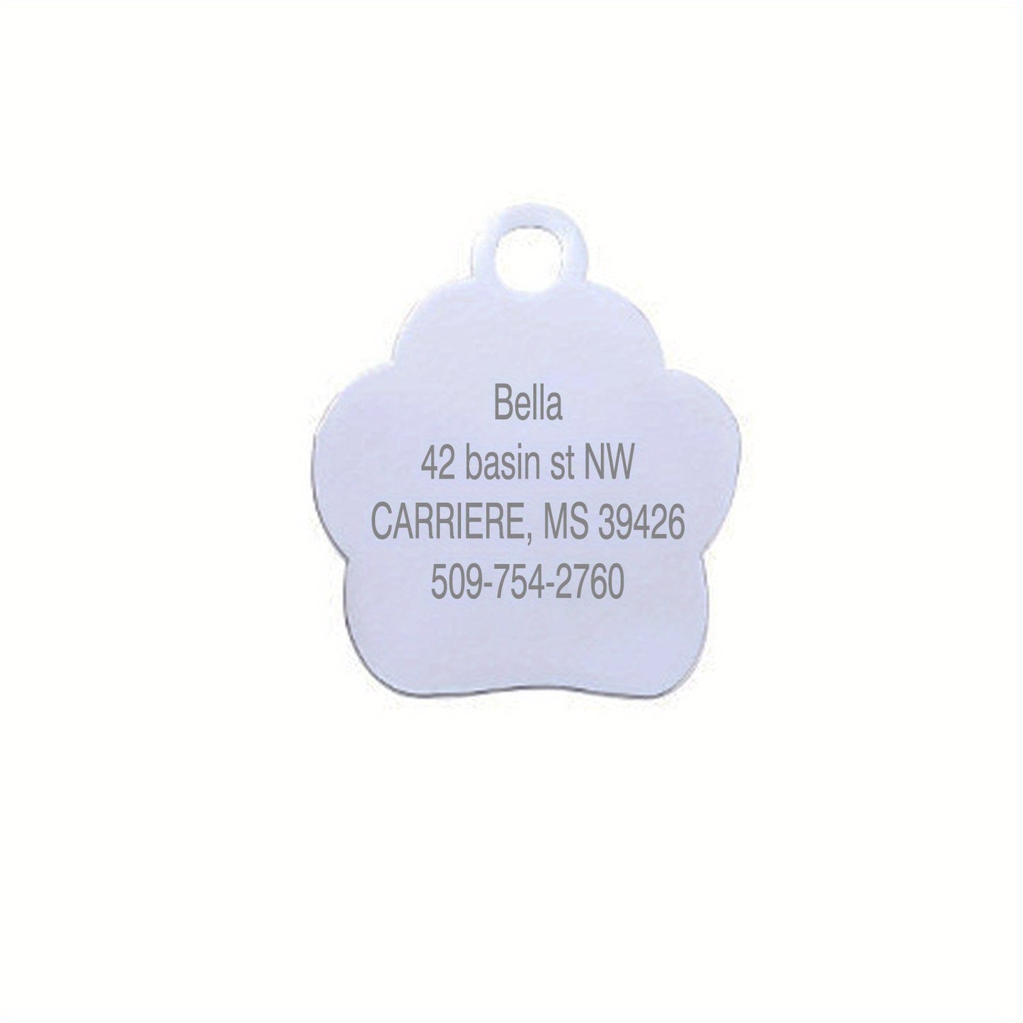 Personalized Dog Tag with Engraved Heart and Paw Prints for Bling and Safety
