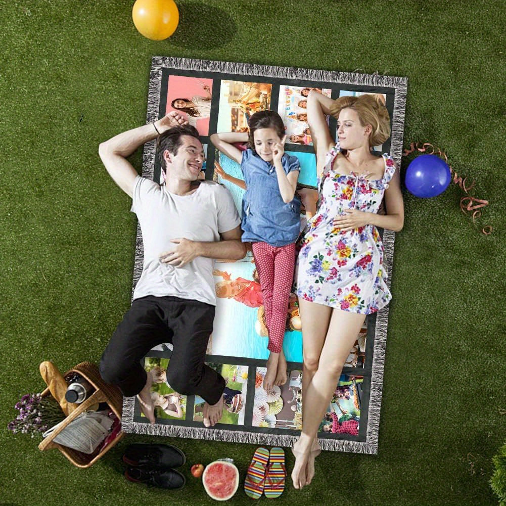 Personalized Sublimation Throw Blanket - Customizable 9/15/20 Panels, 40x60 Inches - Perfect Gift for Christmas, Halloween, Thanksgiving Day