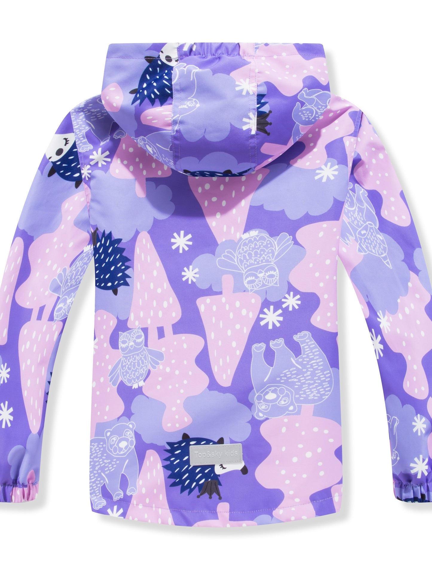 Vibrant Gradient Rain Jacket for Kids - Waterproof, Lightweight, Fleece Lined, Hooded, Windbreaker Coat with Removable Hood for Girls - Perfect for Outdoor Play and School Days