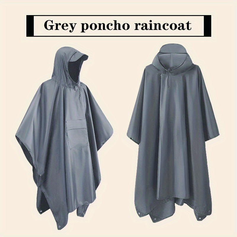 3-in-1 Solid Color Outdoor Labor Protection One-piece Cycling Rain Jacket Rain Poncho