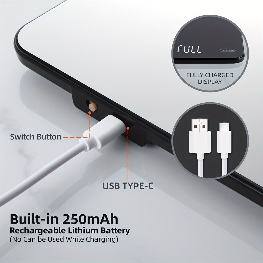 1pc Smart Digital Food Scale with Nutritional Calculator - USB Rechargeable, Grams & Ounces, Ideal for Weight Loss, Keto, Macro, Calorie Tracking, Baking & Meal Prep, 0.1oz/22lb, Diet Management Tool | Modern Kitchen Scale |