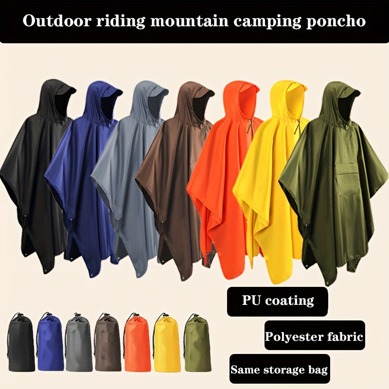 3-in-1 Solid Color Outdoor Labor Protection One-piece Cycling Rain Jacket Rain Poncho