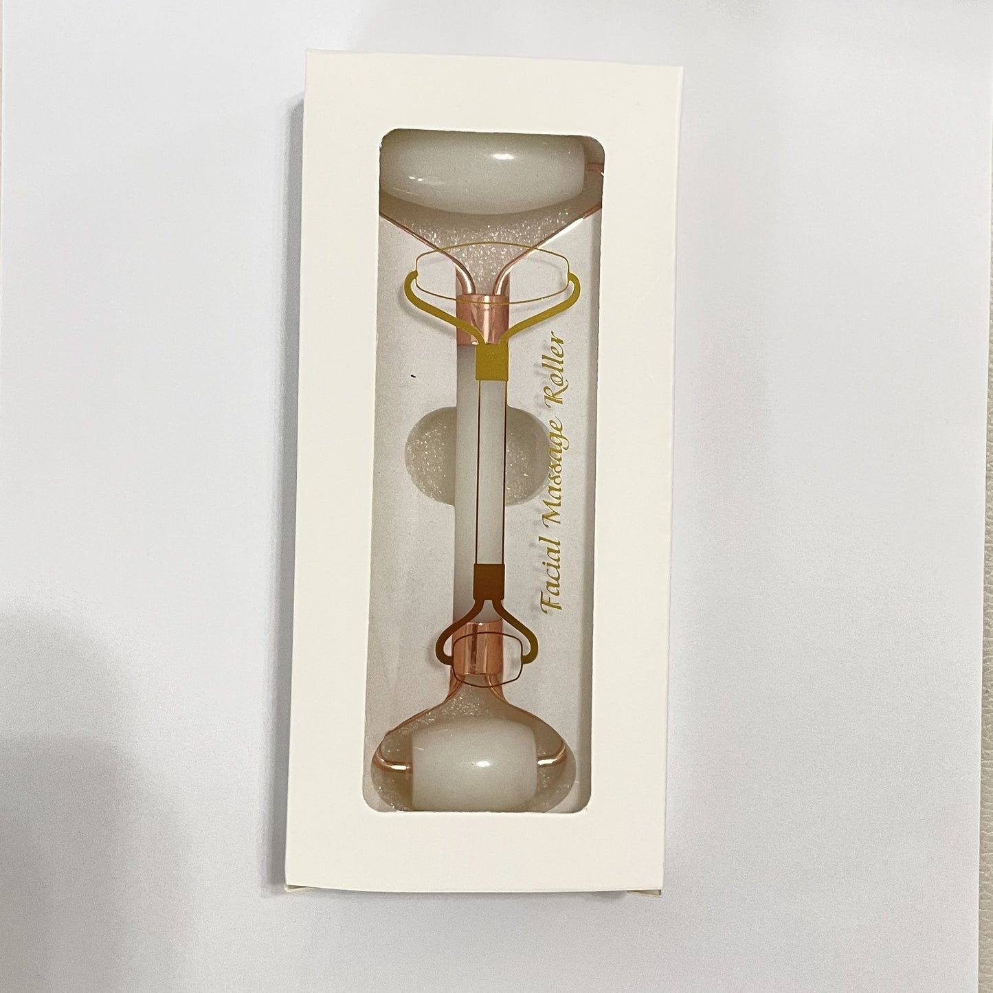 1pc Facial Beauty Massage Roller Faux Jade Roller Massager, Double Head Massage Eye Roller Facial Beauty Roller Skin Care Tools For Face Eye Neck Skin Care