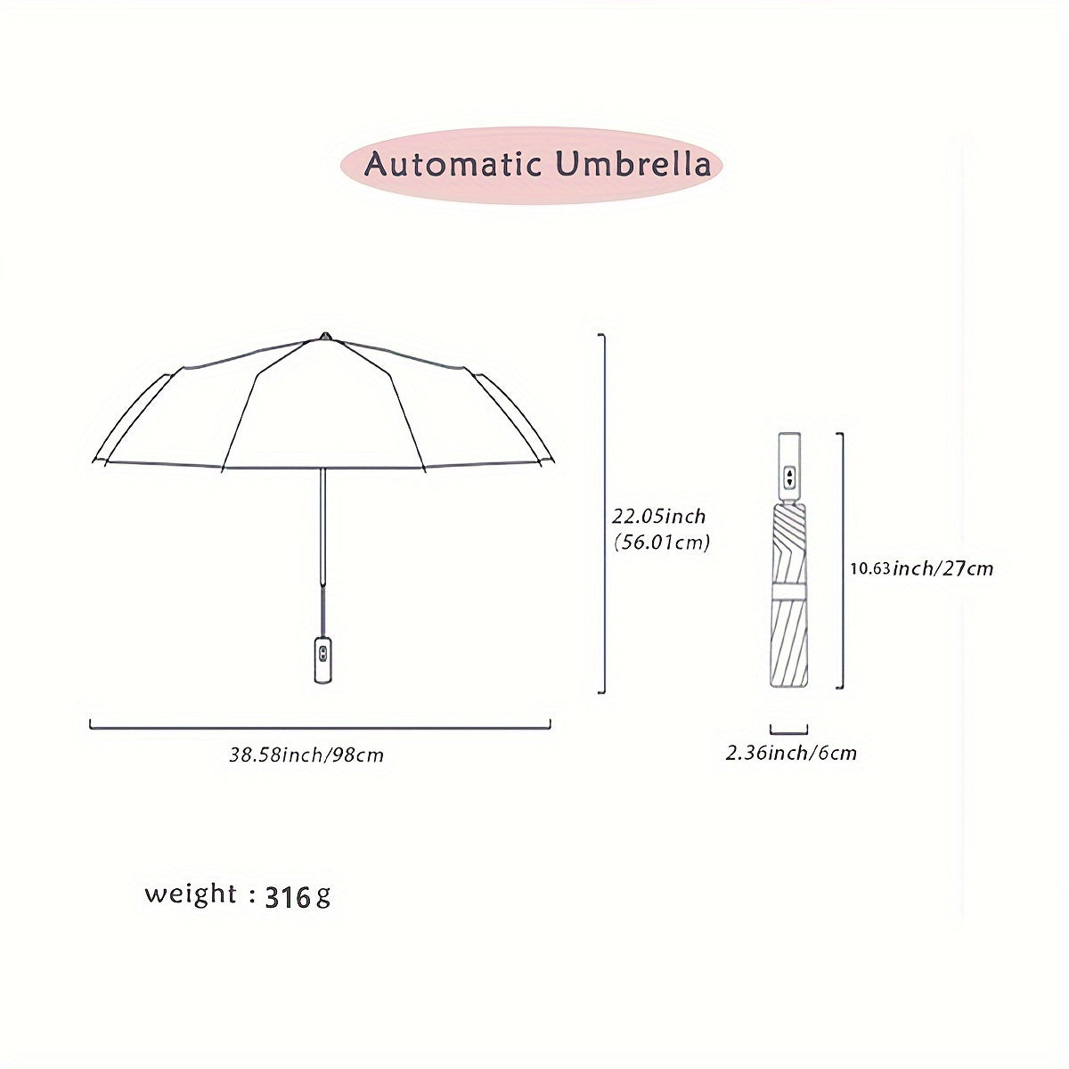 Automatic Folding Umbrella, Shine Or Rain Dual-use Umbrella, UV Protection Sunshade Umbrella