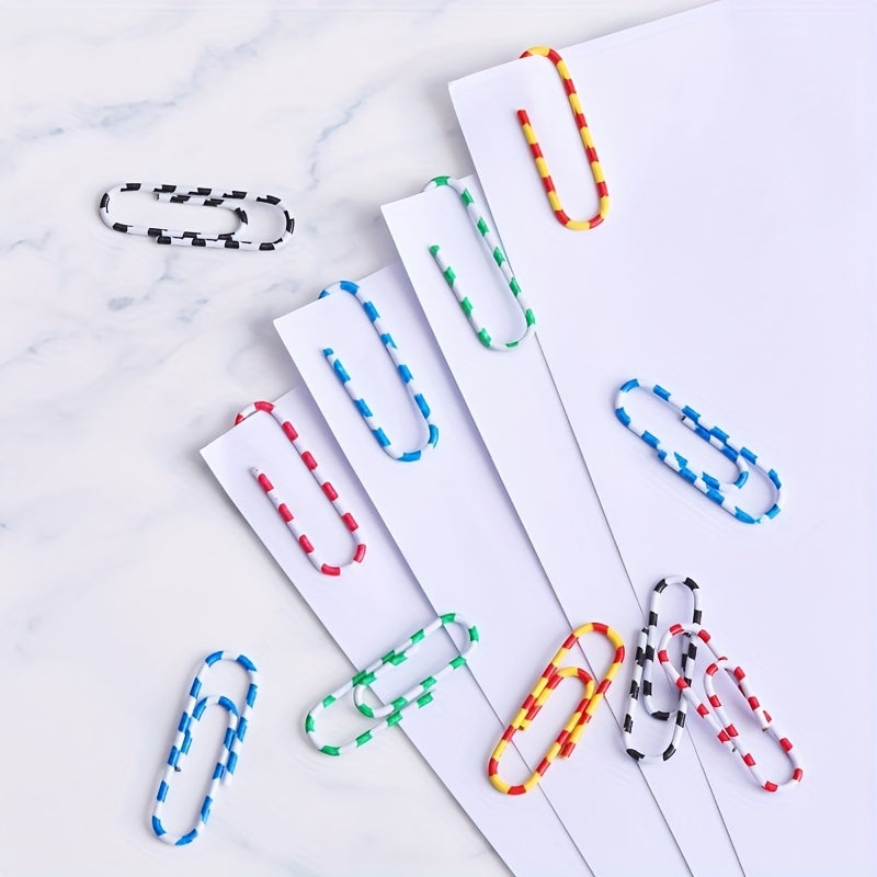 200pcs Large Metal Paper Clips - Nickel Plated, Colorful, Pin Barrel Design, Bookmark Function, Office and School Stationery Essentials