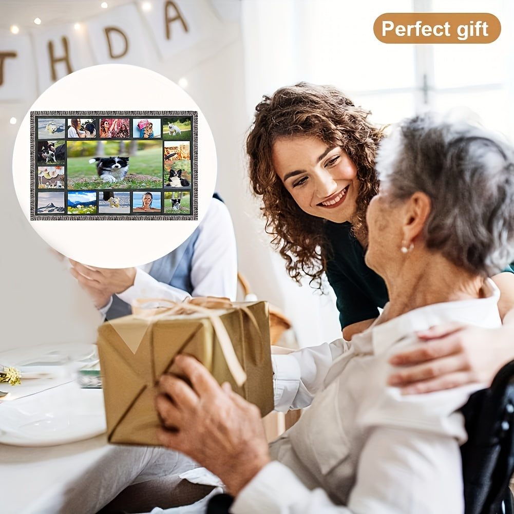 Personalized Sublimation Throw Blanket - Customizable 9/15/20 Panels, 40x60 Inches - Perfect Gift for Christmas, Halloween, Thanksgiving Day