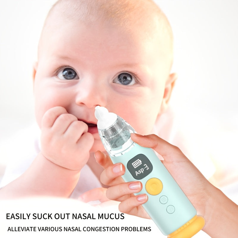 Nasal Aspirator for Baby, Baby Nose Sucker Pro with 3 Soft Silicone Tips, Adjustable Suction, Electric Nose Suction for Baby, Built-in Music & Light Soothing