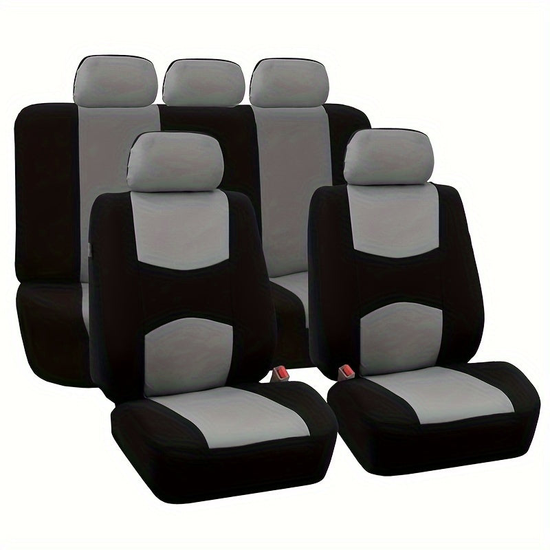 [Fast Arrival] 5-Seat Universal Full Set Car Seat Cover Protector - Premium Waterproof Car Accessories for Easy Cleaning and Long-Lasting Protection - Durable, Breathable, and Adjustable Design