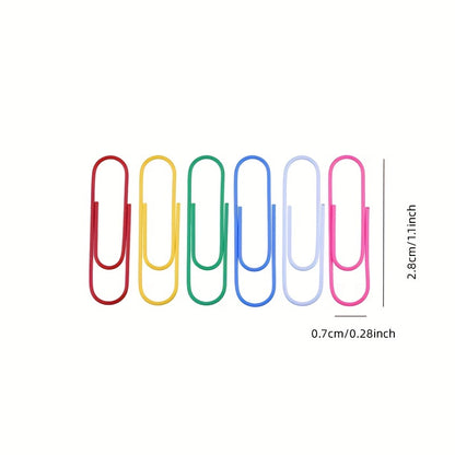 200pcs Large Metal Paper Clips - Nickel Plated, Colorful, Pin Barrel Design, Bookmark Function, Office and School Stationery Essentials