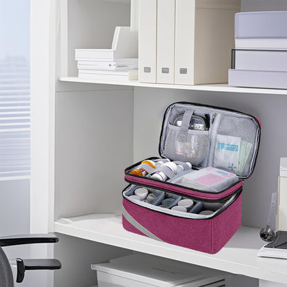 Durable & Compact Polyester Medicine Storage Bag Organizer, Portable - Empty Pill Bottle Pouch for Home, Office, School, Outdoor Travel