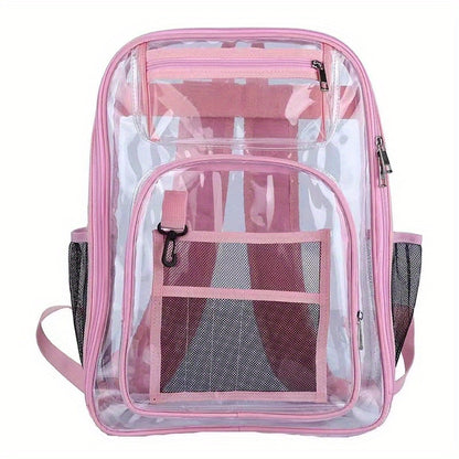 PVC Transparent Large Capacity Backpack, Clear Durable Lightweight School Backpack, Fashion Fancy Commuter Bag