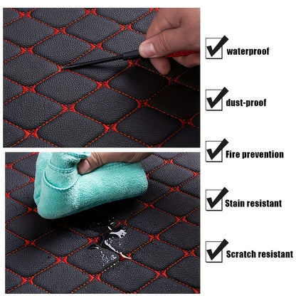 4pcs Universal Waterproof Car Floor Mats - Front & Rear - PU Leather Car Carpet Accessories - Interior Upgrade Car Accessories