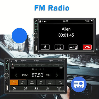 7 Inch Double Din Car Stereo Android Auto Carplay Car Radio HD Touch Screen Car Video Player With Rear View Camera Mirror Link Voice Control GPS Navigation FM/USB/TF/AUX Input, Car Accessories