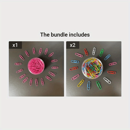 200pcs Large Metal Paper Clips - Nickel Plated, Colorful, Pin Barrel Design, Bookmark Function, Office and School Stationery Essentials