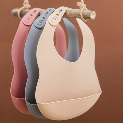1pc Adjustable Silicone Bib for Babies - Soft, Easy to Clean, and Perfect for Mealtime - Great Gift for Holidays