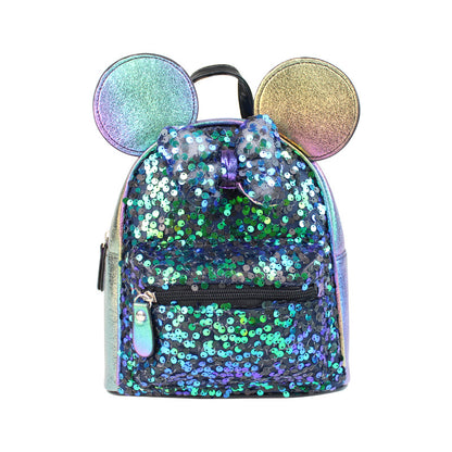 1pc Colorful Sequin Bow Backpack - Attractive Cute Backpack for Gift, Ideal Choice for School, Travel, and Daily Use
