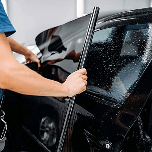 Car Window Tint Film For Car, Sun Shade Roll 15% VLT Black Universal Fit 20''x20Ft Roll Sunlight Heat UV Block And Scratch Resistant Car Accessories