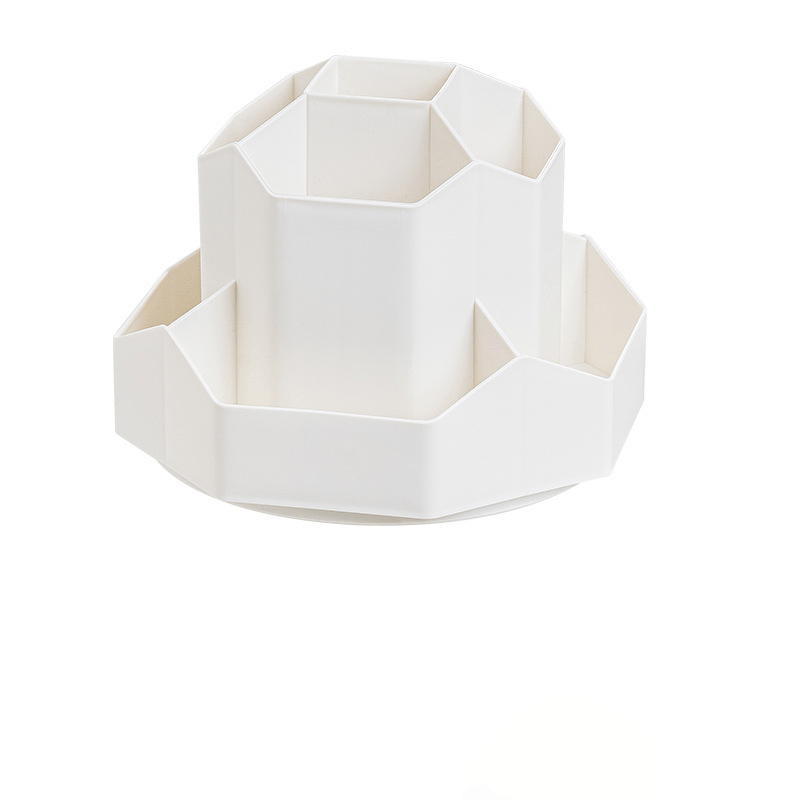 1pc Multi-functional Rotatable Desktop Organizer, Pen Holder, Bedroom Office Stationery Storage Box, Desktop Cosmetics Storage Box, Makeup Organizer, Rotatable Pen Holder