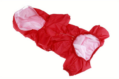 Dog Raincoat, Puppy Pet Clothes, Dog Rain Jumpsuit, Hooded Reflective Warning Costume For Dogs