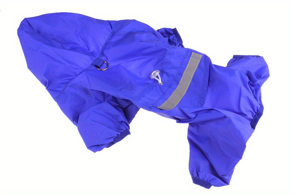 Dog Raincoat, Puppy Pet Clothes, Dog Rain Jumpsuit, Hooded Reflective Warning Costume For Dogs