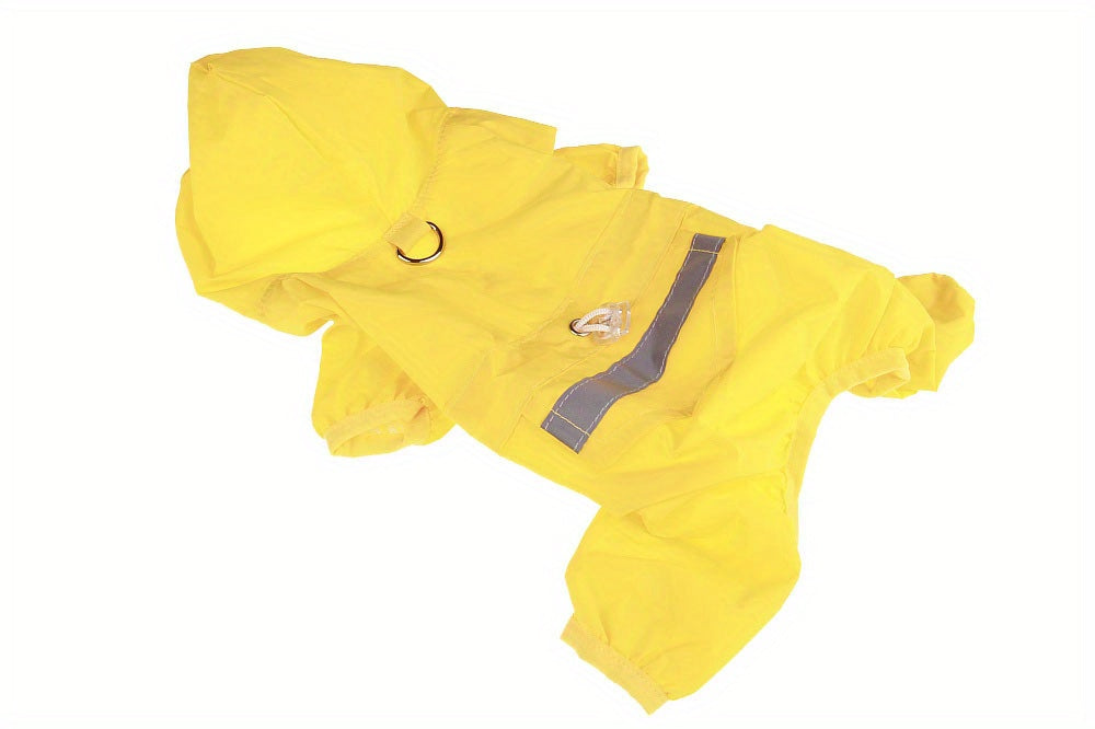 Dog Raincoat, Puppy Pet Clothes, Dog Rain Jumpsuit, Hooded Reflective Warning Costume For Dogs