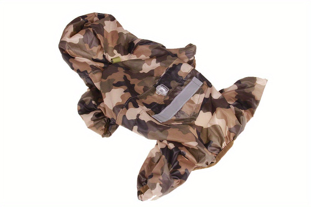 Dog Raincoat, Puppy Pet Clothes, Dog Rain Jumpsuit, Hooded Reflective Warning Costume For Dogs