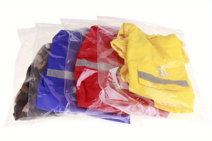 Dog Raincoat, Puppy Pet Clothes, Dog Rain Jumpsuit, Hooded Reflective Warning Costume For Dogs