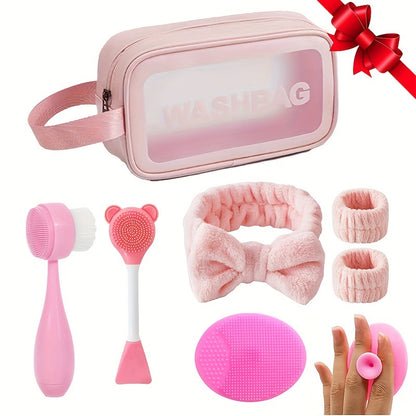 7-Piece Deluxe Facial Care Cleaning Kit - Soft Silicone and Durable Plastic Skin Care Tools for Spot Treatment, Deep Cleansing, and Gentle Exfoliation - Ideal Gift for Holidays, Cruelty-Free, Alcohol-Free, No Power or Battery