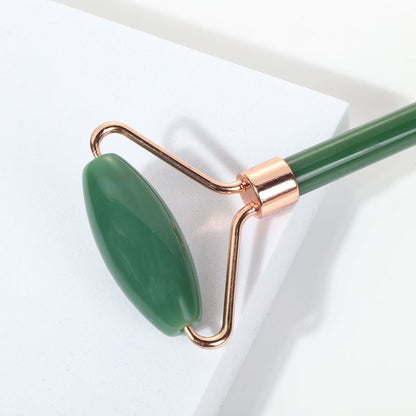 1pc Facial Beauty Massage Roller Faux Jade Roller Massager, Double Head Massage Eye Roller Facial Beauty Roller Skin Care Tools For Face Eye Neck Skin Care