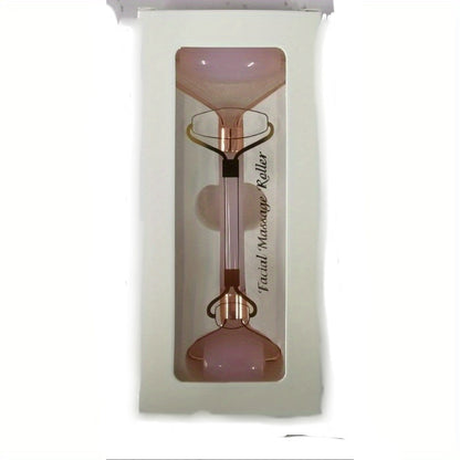 1pc Facial Beauty Massage Roller Faux Jade Roller Massager, Double Head Massage Eye Roller Facial Beauty Roller Skin Care Tools For Face Eye Neck Skin Care