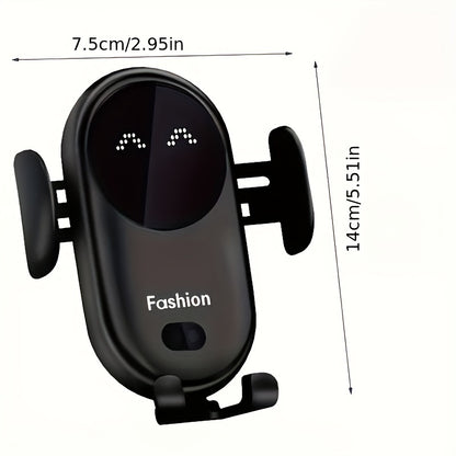 Smart Wireless Car Charger Vent Mount - 15W Fast Charging, Auto Clamping, Adjustable Phone Holder with Air Vent Clip - Convenient and Safe Driving Accessory