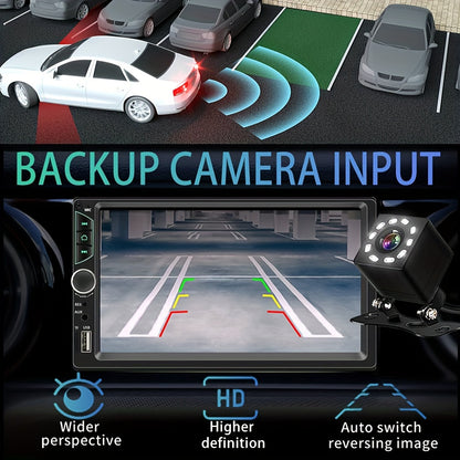 7 Inch Double Din Car Stereo Android Auto Carplay Car Radio HD Touch Screen Car Video Player With Rear View Camera Mirror Link Voice Control GPS Navigation FM/USB/TF/AUX Input, Car Accessories