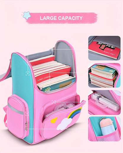 Children's Elementary School Students Schoolbag Girls 1, 2, 3, 4, 5, 6 Grades 6-12 Years Old Shoulders Backpack Cute Waterproof Lightweight Boys