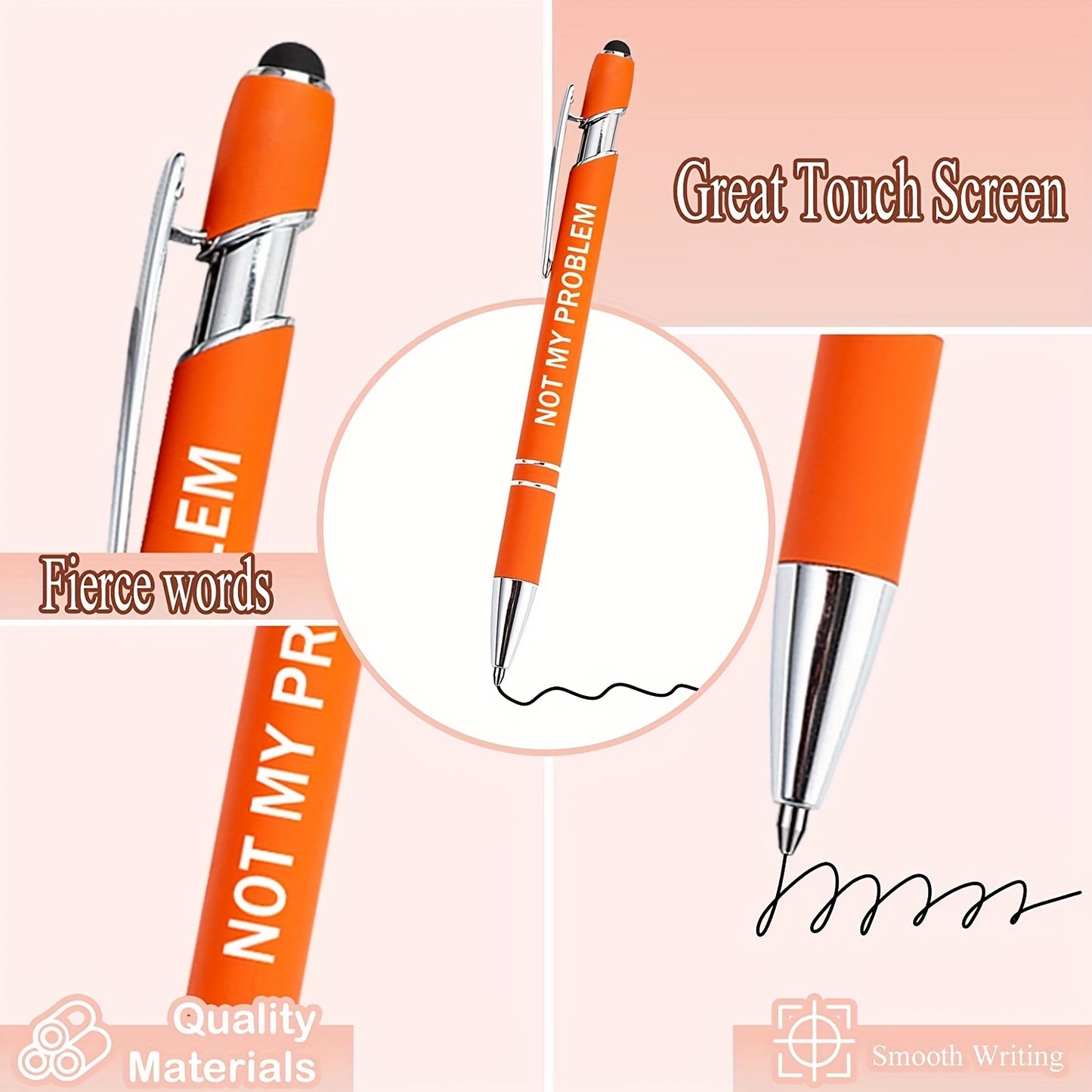 12pcs Uplifting Inspirational Ballpoint Pens with Stylus Tip - Office Quotes Touch Stylus Pen with Encouraging Scriptures, Black Ink, Smooth Writing Experience, Ergonomic Design, Perfect for Office, School, and Daily Use