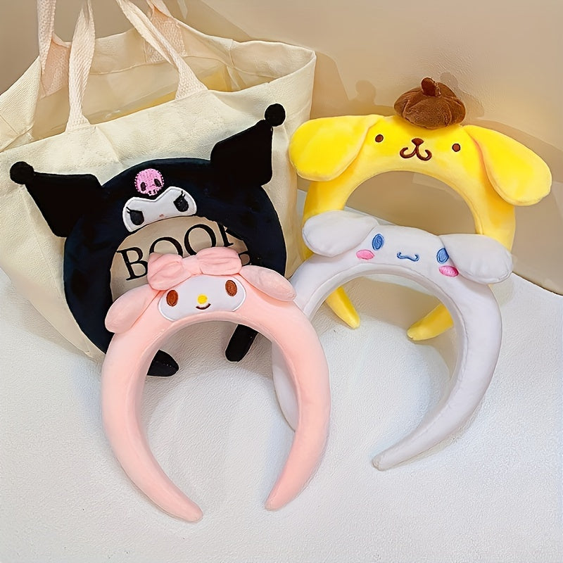 1pc Lovely Cartoon Character Decorative Head Band Cute Plush Non Slip Hair Hoop Suitable For Face Washing Skin Care Make Up
