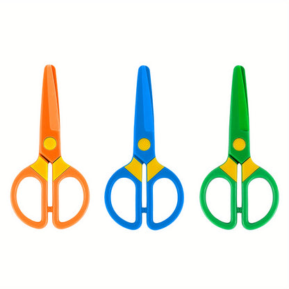 6pcs/2pcs/1pc Cute Colorful Labor-saving Safety Scissors For Students DIY Paper Cutting, School Stationery