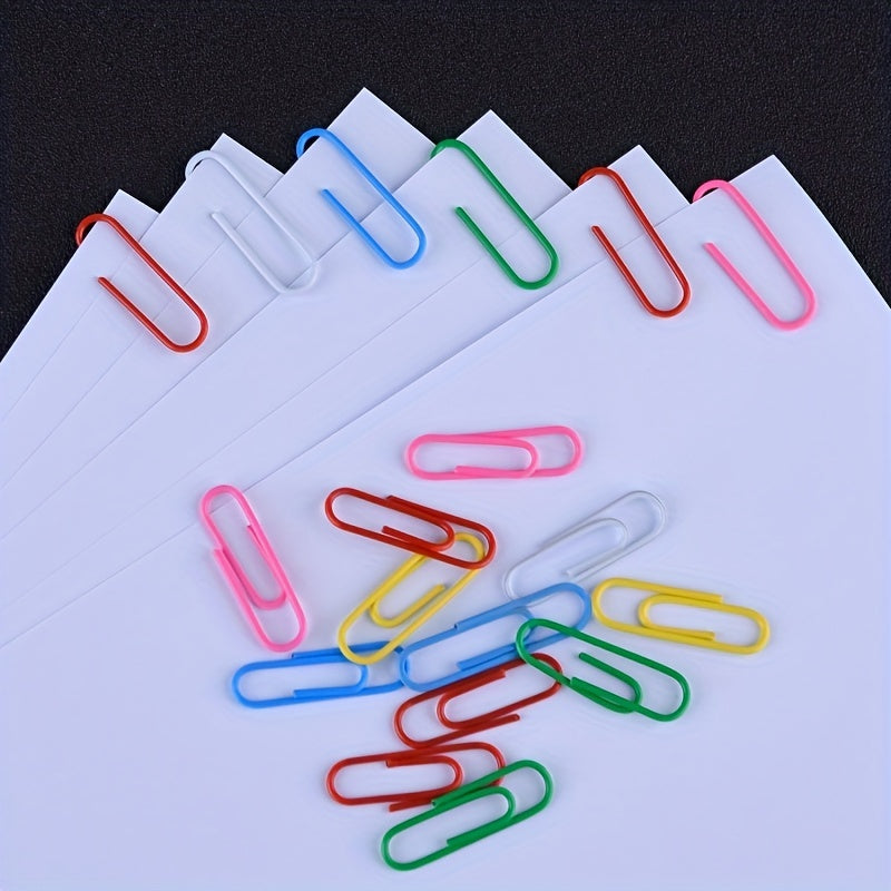 200pcs Large Metal Paper Clips - Nickel Plated, Colorful, Pin Barrel Design, Bookmark Function, Office and School Stationery Essentials