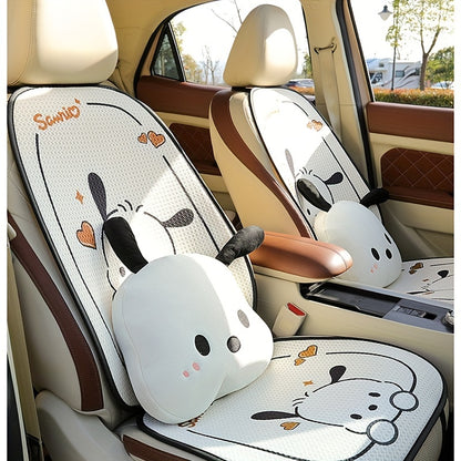 11pc [Sanrio Authorized] Pacha Dog Summer Car Seat Cushion, Car Breathable And Anti-slip Seat Cushion, Cartoon Seat Cover, Car Accessories