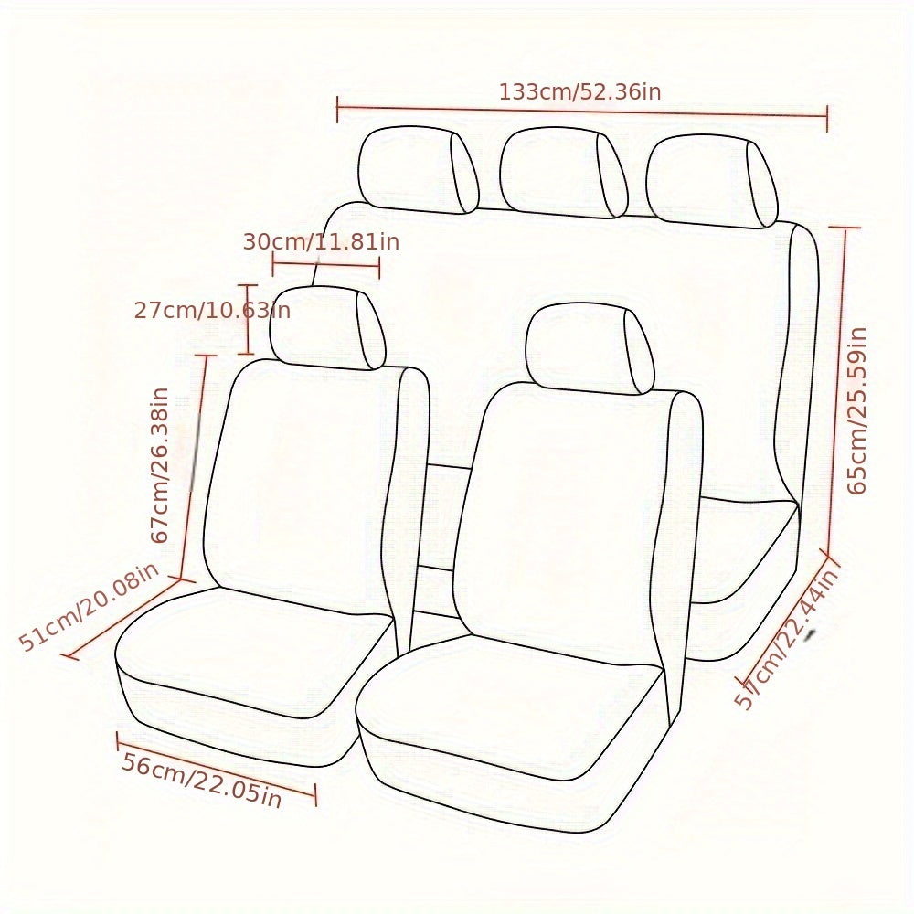 [Fast Arrival] 5-Seat Universal Full Set Car Seat Cover Protector - Premium Waterproof Car Accessories for Easy Cleaning and Long-Lasting Protection - Durable, Breathable, and Adjustable Design