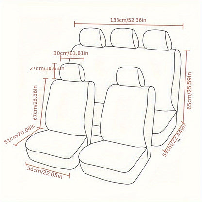 [Fast Arrival] 5-Seat Universal Full Set Car Seat Cover Protector - Premium Waterproof Car Accessories for Easy Cleaning and Long-Lasting Protection - Durable, Breathable, and Adjustable Design