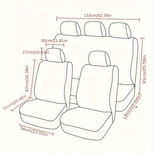 [Fast Arrival] 5-Seat Universal Full Set Car Seat Cover Protector - Premium Waterproof Car Accessories for Easy Cleaning and Long-Lasting Protection - Durable, Breathable, and Adjustable Design